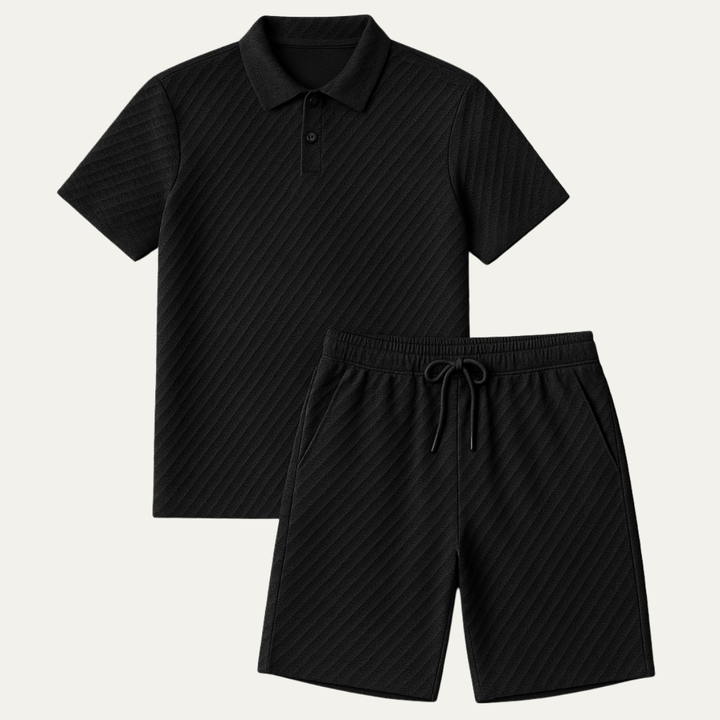 Surrey | Herre sommer Jacquard polo & shorts sæt - let Beach Outfit