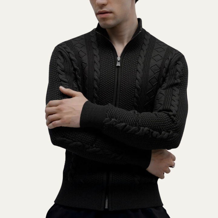 Freja Andersen | Herre Stylish Full Zip varm strikket jakke