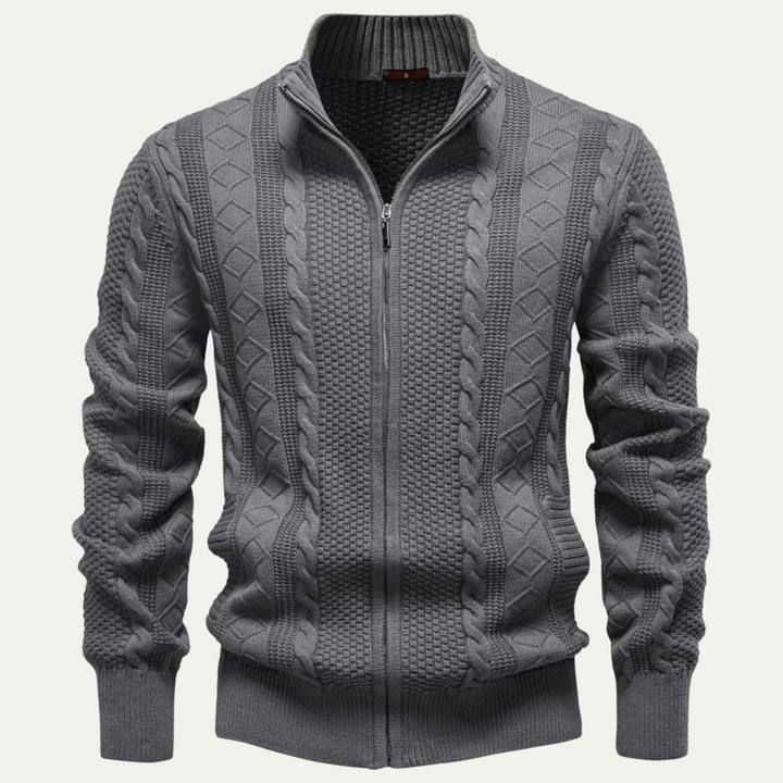 Freja Andersen | Herre Stylish Full Zip varm strikket jakke