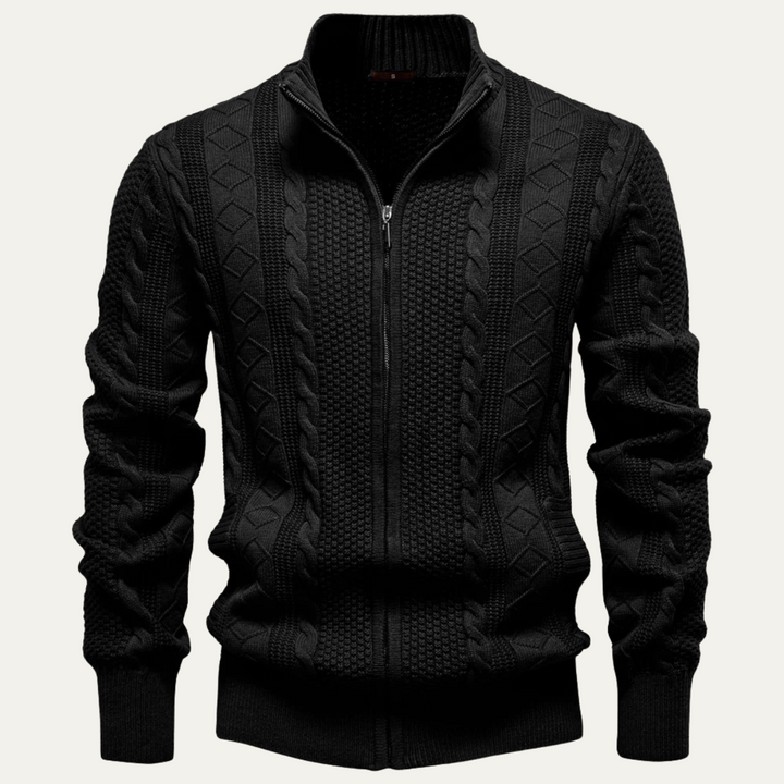 Freja Andersen | Herre Stylish Full Zip varm strikket jakke