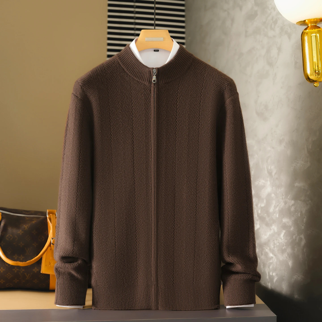 Highmoor kashmir trøje - herre 100% blød luksus uld strik cardigan