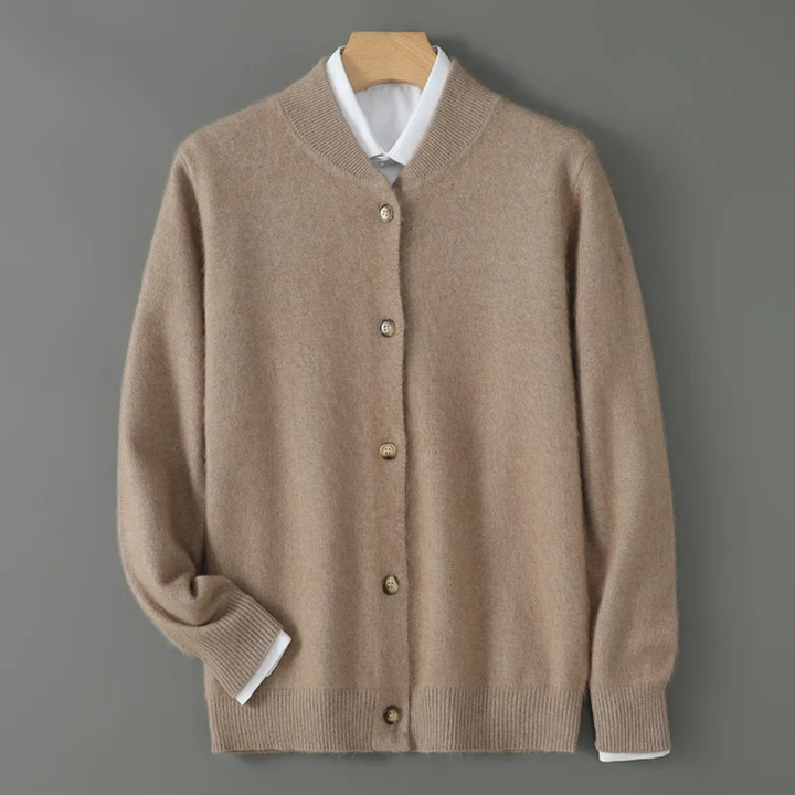 Freja Andersen | Herre Elegant kashmir stående krave strik cardigan