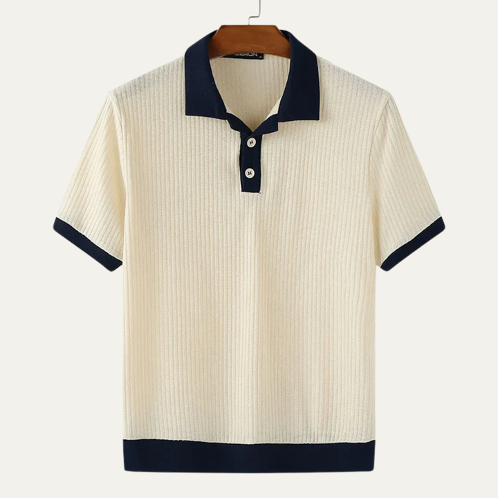 Monferrato | Herre Patchwork strik polo T-skjorte