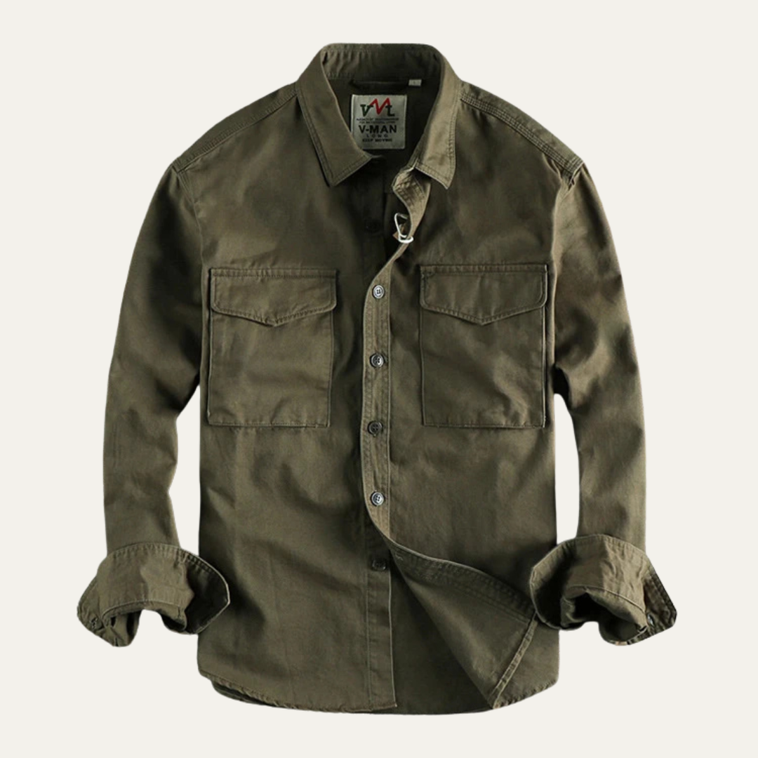 Freja Andersen | Herre vintage Canvas Cargo skjortejakke