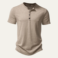 Freja Andersen | Herre afslappet henley krave sommer T-skjorte