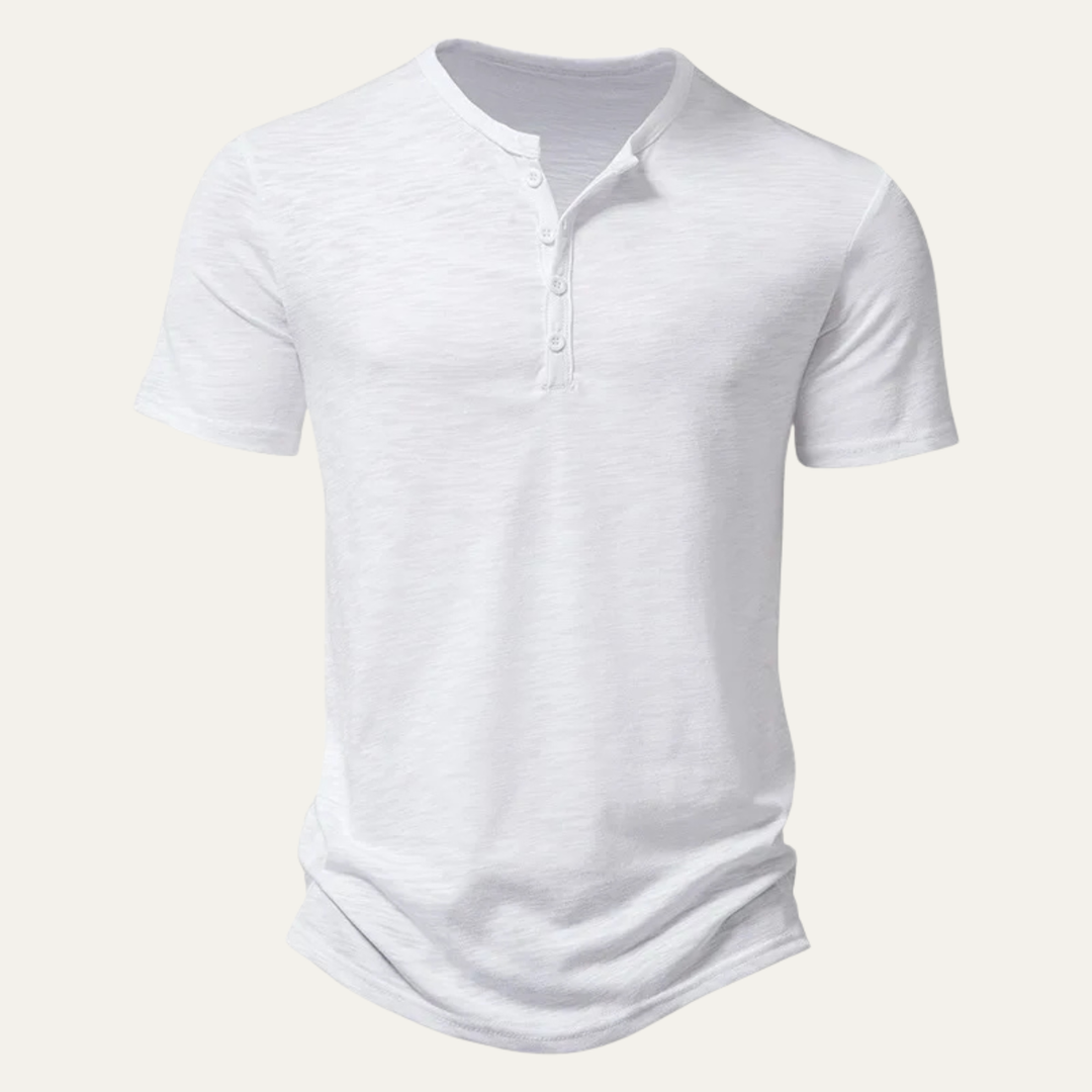 Freja Andersen | Herre afslappet Henley krave sommer T-skjorte