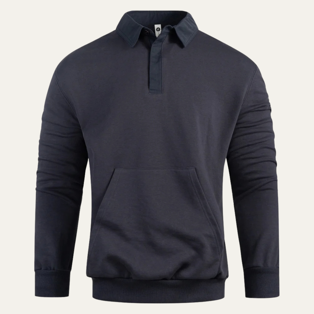 Freja Andersen | Herre afslappet polo Sweatshirt med Front Pocket
