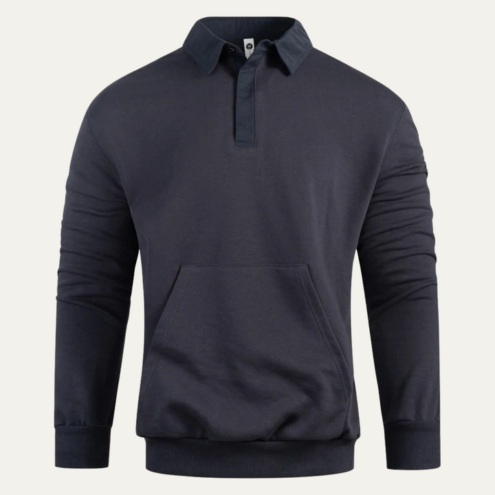 Freja Andersen | Herre afslappet polo Sweatshirt med Front Pocket