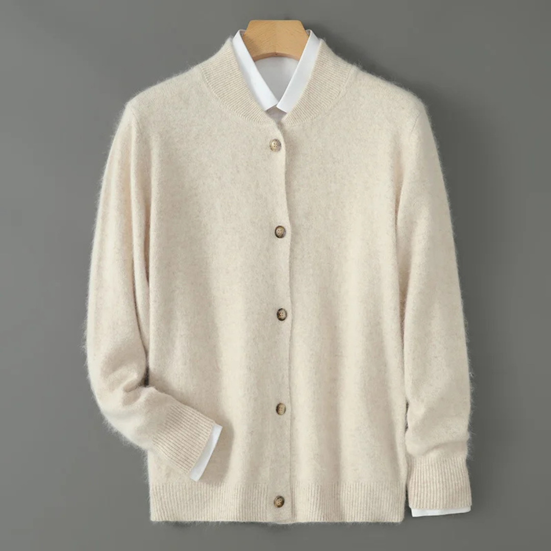 Freja Andersen | Herre Elegant kashmir stående krave strik cardigan
