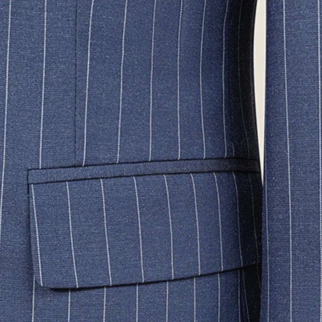 Freja Andersen | Herre klassisk Pinstripe jakkesæt - Elegant dobbeltknappet 2 Piece