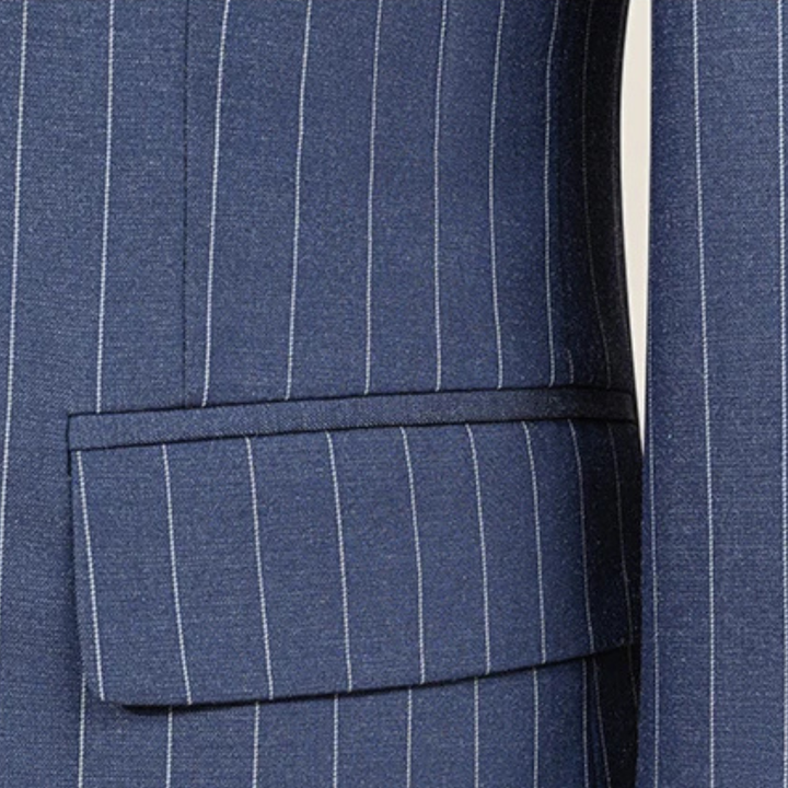 Freja Andersen | Herre klassisk Pinstripe jakkesæt - Elegant dobbeltknappet 2 Piece