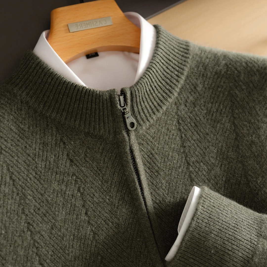 Highmoor kashmir trøje - herre 100% blød luksus uld strik cardigan