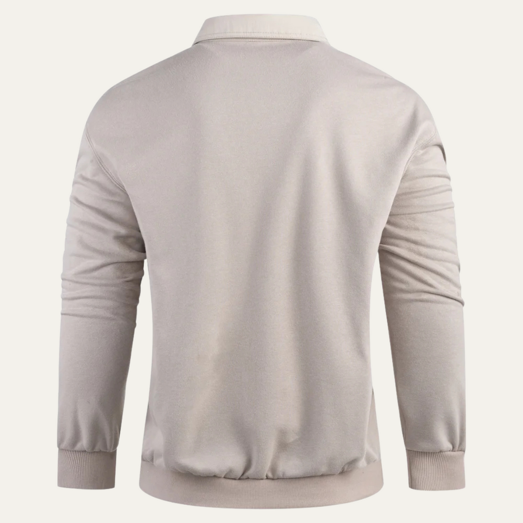 Freja Andersen | Herre afslappet polo Sweatshirt med Front Pocket
