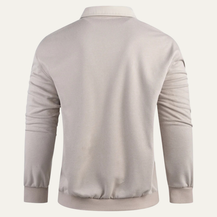 Freja Andersen | Herre afslappet polo Sweatshirt med Front Pocket