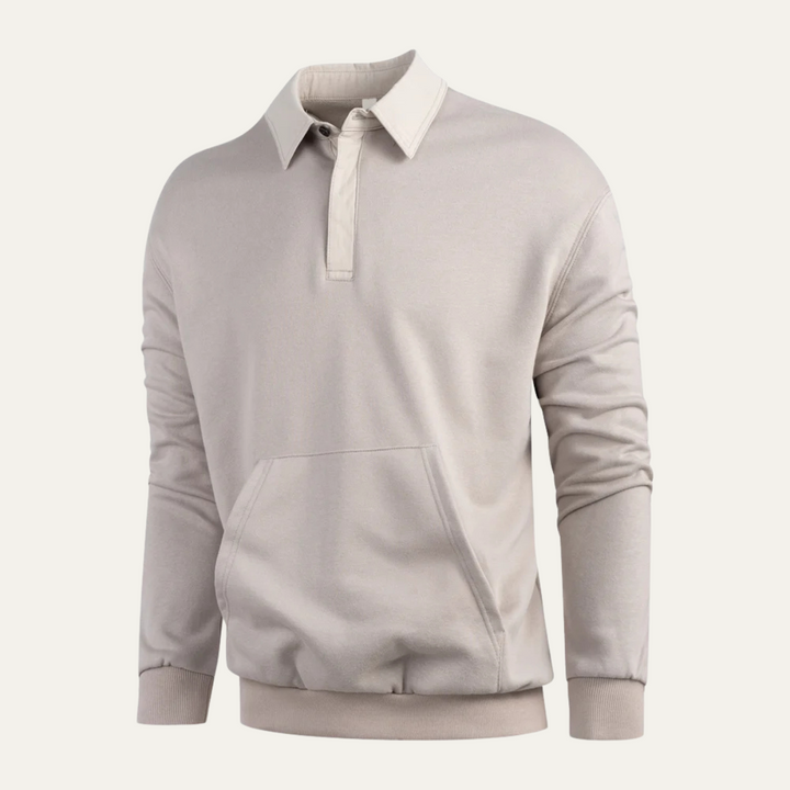 Freja Andersen | Herre afslappet polo Sweatshirt med Front Pocket