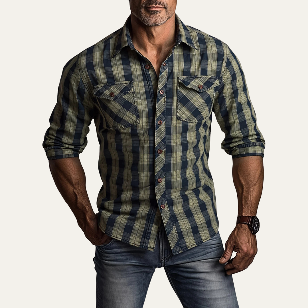 Hawthorne Creek herre vintage Plaid denim skjortejakke