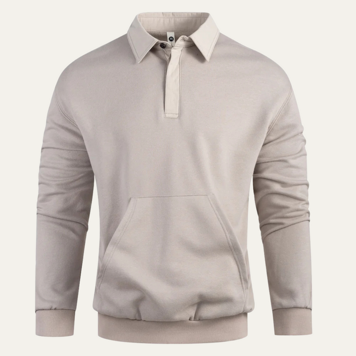 Freja Andersen | Herre afslappet polo Sweatshirt med Front Pocket