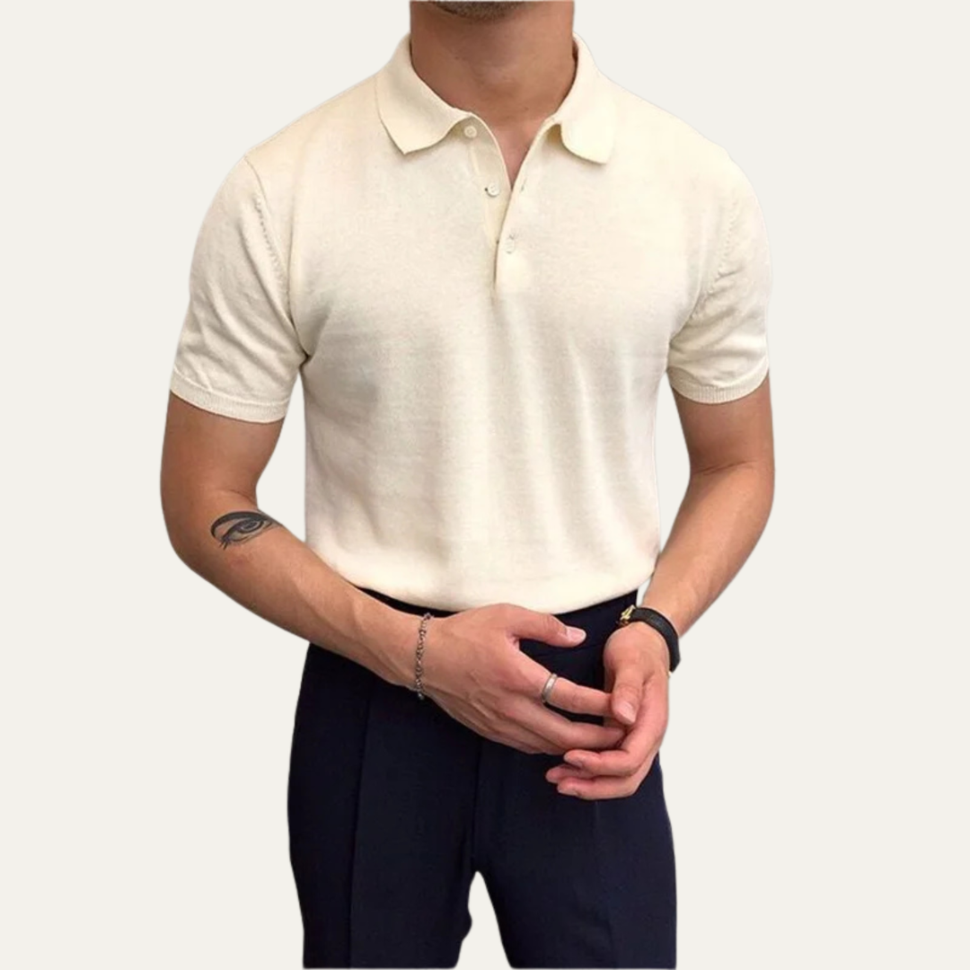 Freja Andersen | Herre business afslappet strikket poloshirt