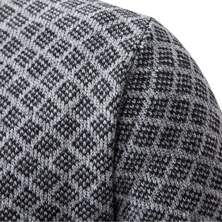 Bibbona | Herre strikket Diamond Pattern Zip Up cardigan