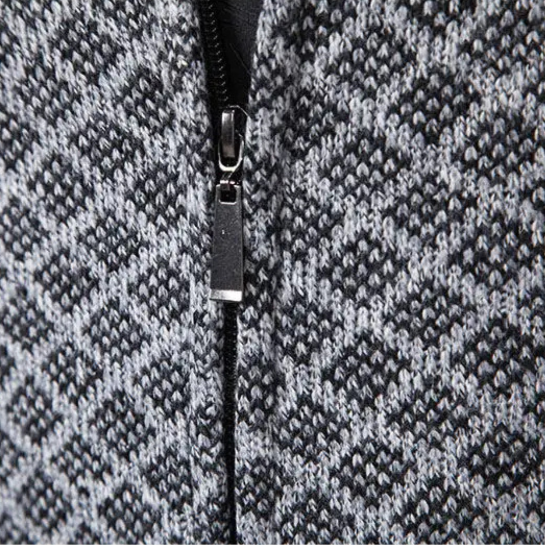 Bibbona | Herre strikket Diamond Pattern Zip Up cardigan