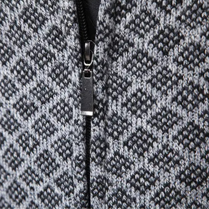 Bibbona | Herre strikket Diamond Pattern Zip Up cardigan
