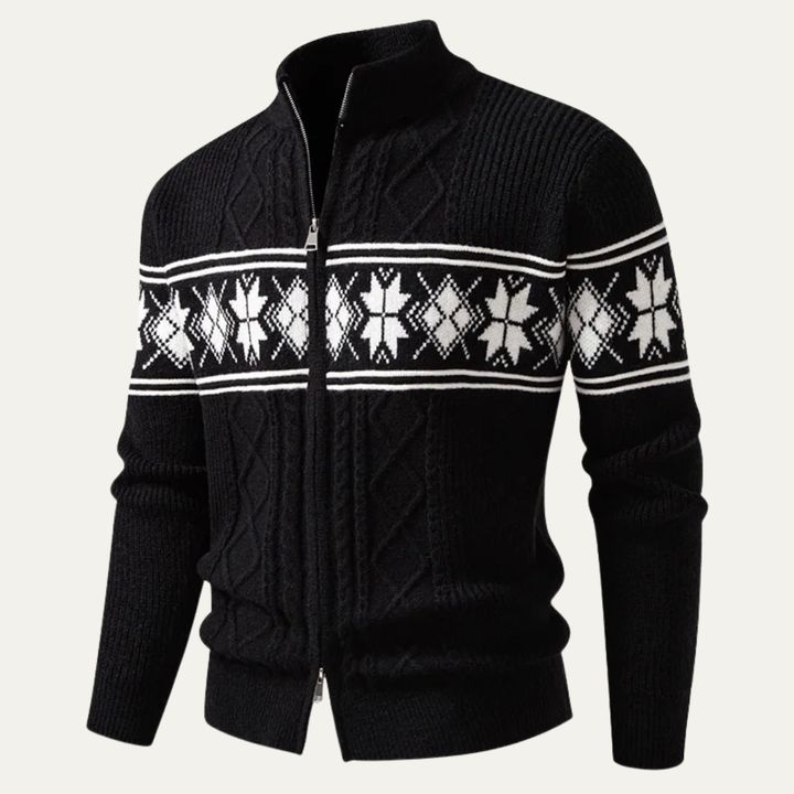 Cisternino | Herre Nordic Zip vinter cardigan med klassisk Pattern