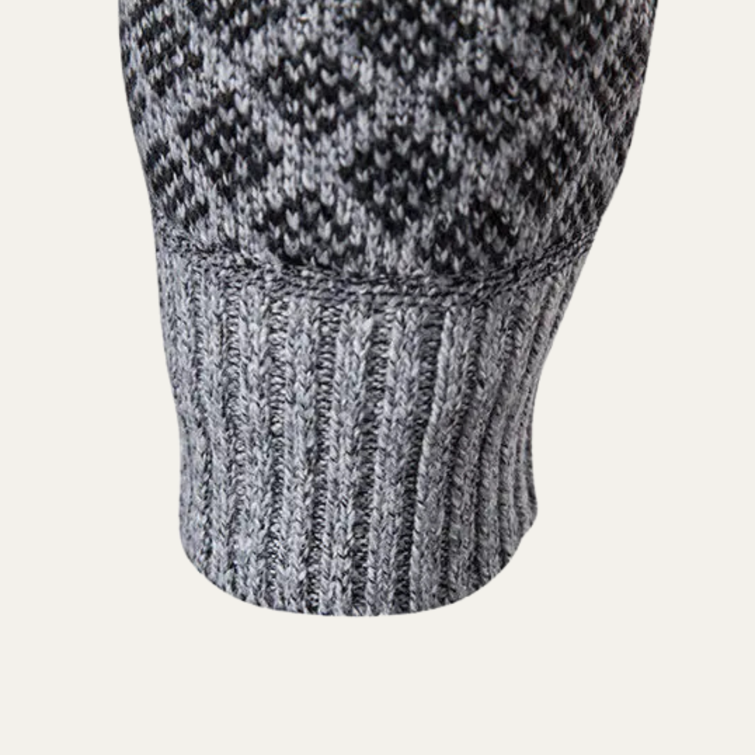 Bibbona | Herre strikket Diamond Pattern Zip Up cardigan