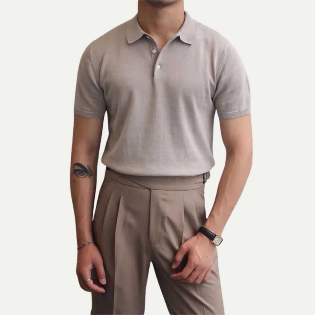 Freja Andersen | Herre business afslappet strikket poloshirt
