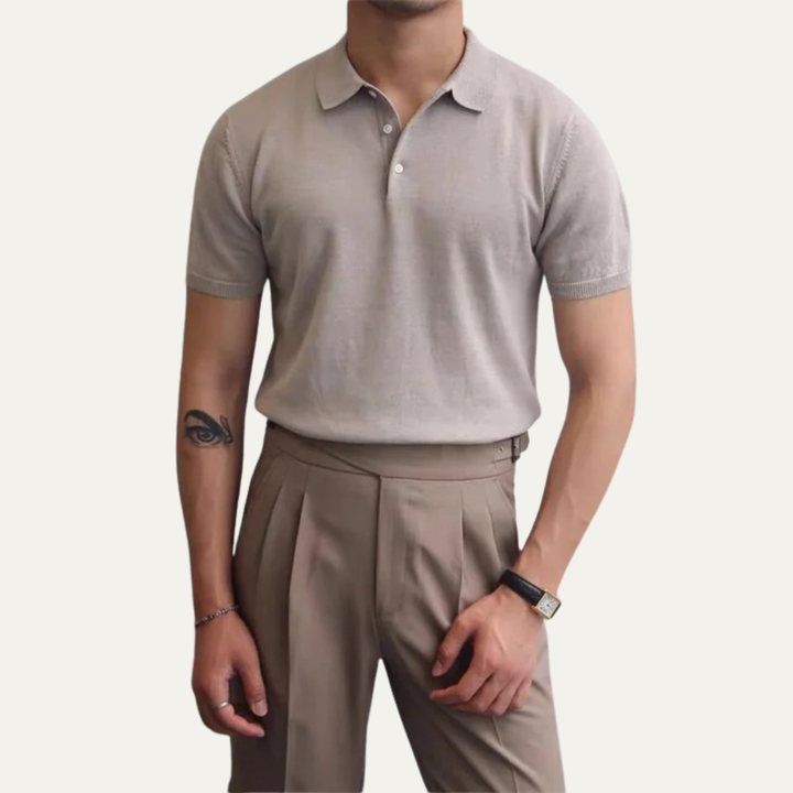 Freja Andersen | Herre business afslappet strikket poloshirt