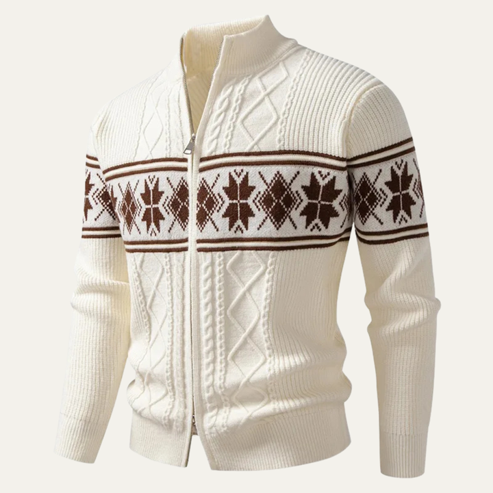 Cisternino | Herre Nordic Zip vinter cardigan med klassisk Pattern
