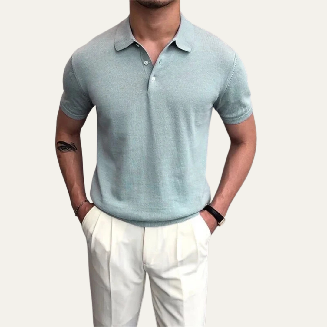 Freja Andersen | Herre business afslappet strikket poloshirt