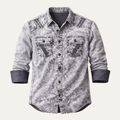 Freja Andersen | Herre afslappet knaplukket vintage denim skjorte