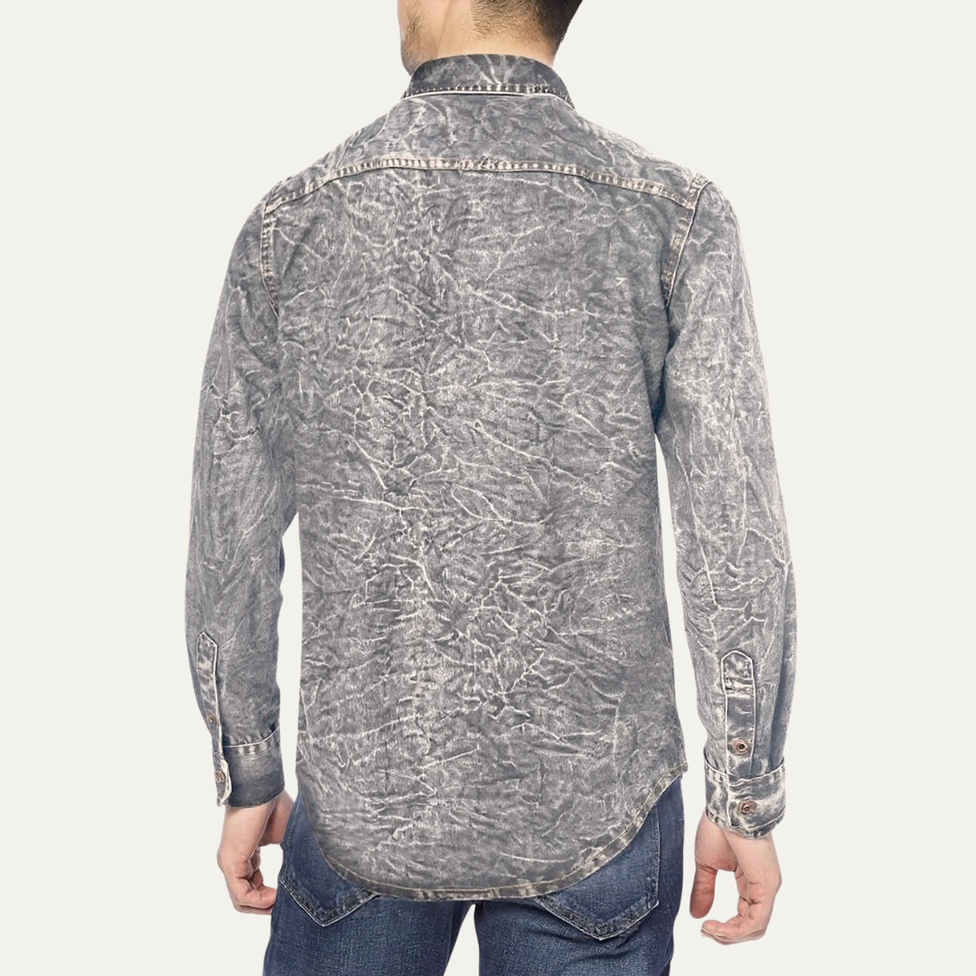 Freja Andersen | Herre afslappet knaplukket vintage denim skjorte