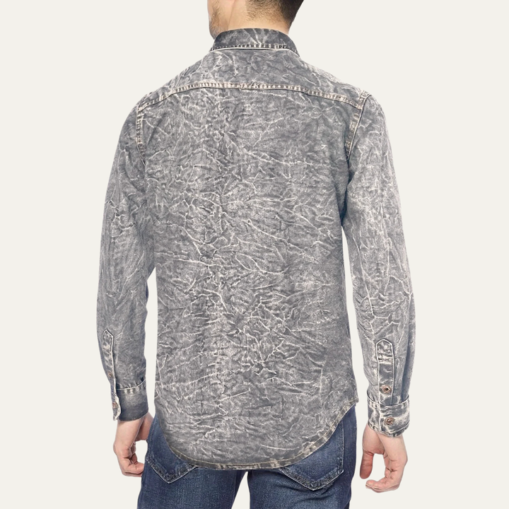 Freja Andersen | Herre afslappet knaplukket vintage denim skjorte