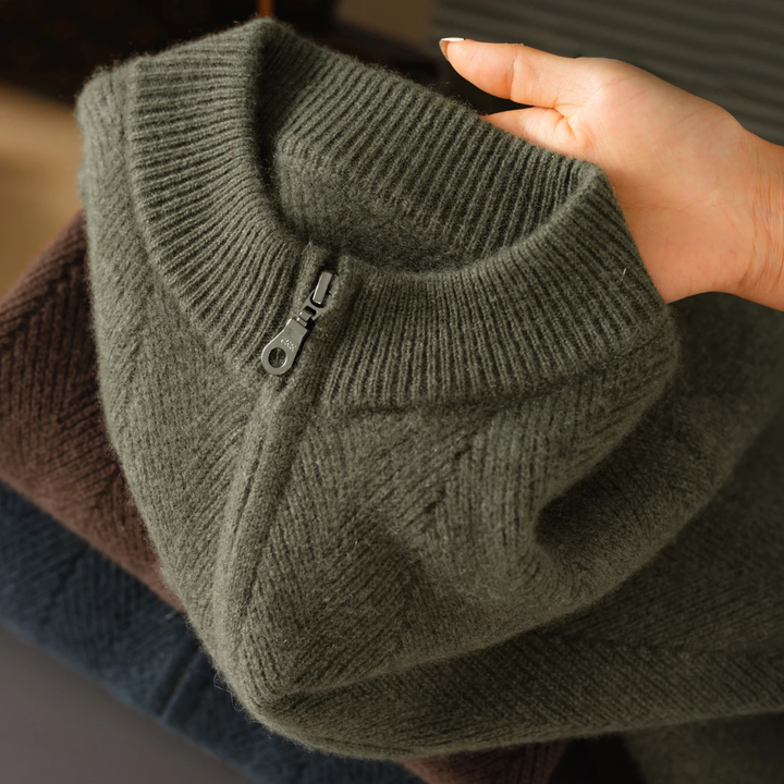 Highmoor kashmir trøje - herre 100% blød luksus uld strik cardigan