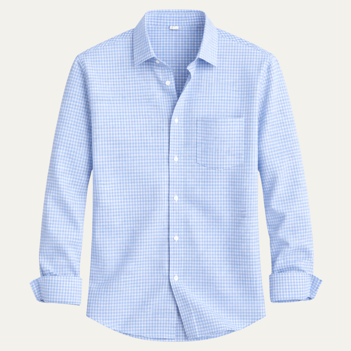 Freja Andersen | Herre slim fit Gingham langærmet knap Down skjorte