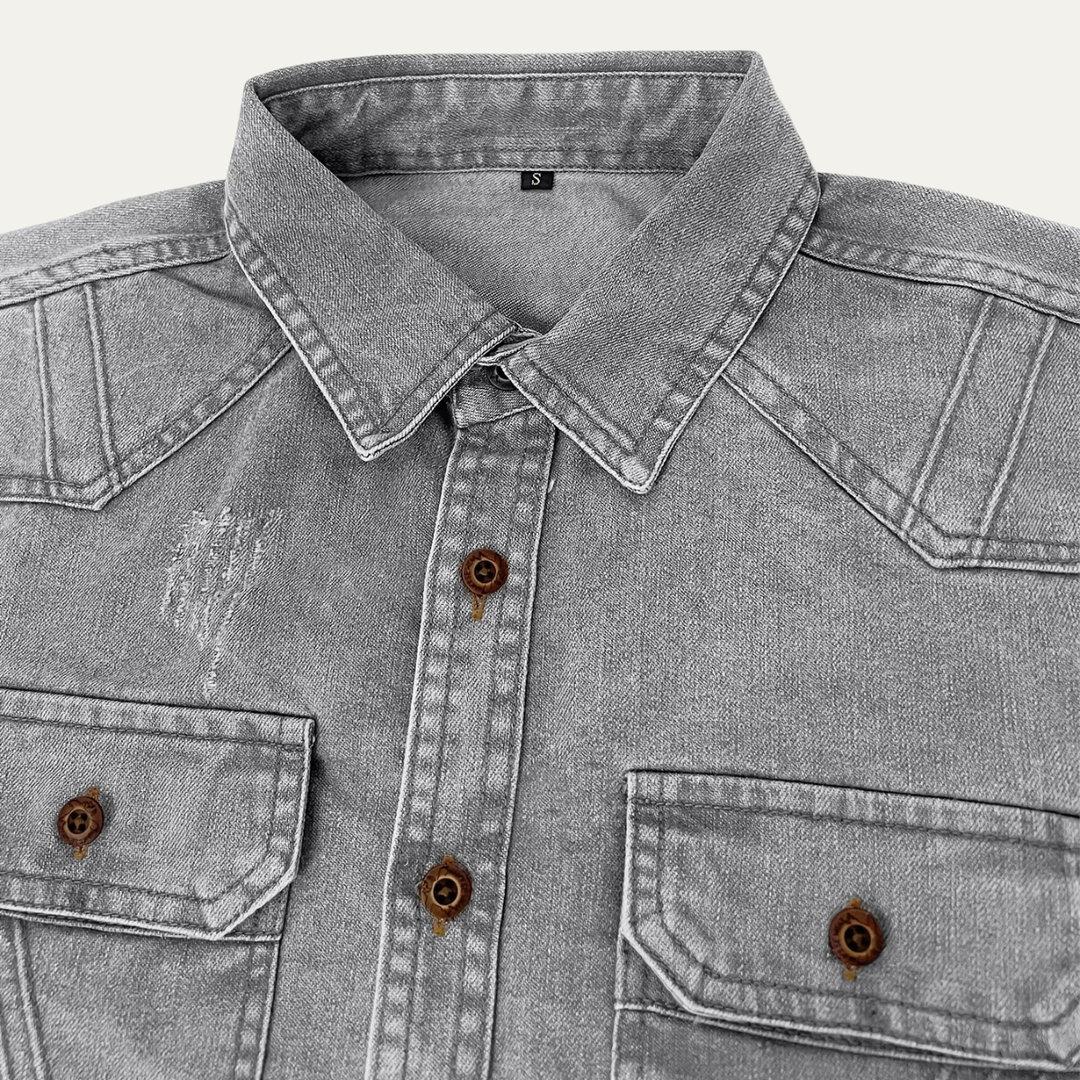 Freja Andersen | Herre afslappet denim skjorte med Double Pockets