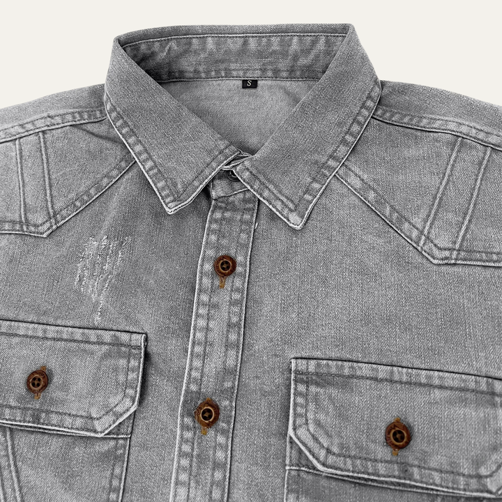 Freja Andersen | Herre afslappet denim skjorte med Double Pockets