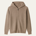 Freja Andersen | Herre 100% merino uld med hætte med lynlås cardigan