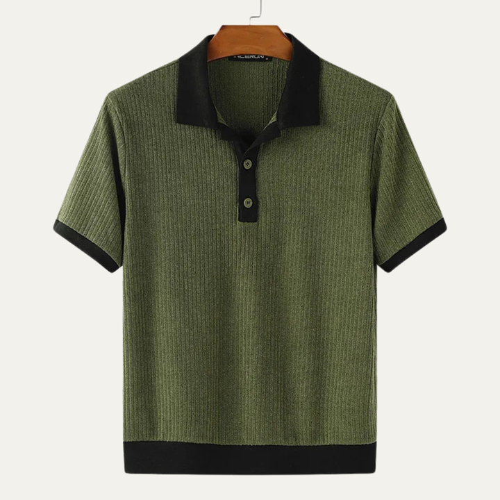 Monferrato | Herre Patchwork strik polo T-skjorte