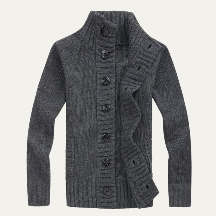 Athens | Herre vinter Front knap stående krave strik cardigan