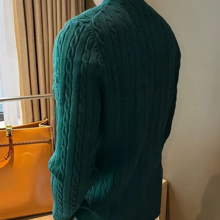 Versailles kashmir merino uld strik trøje til mænd - grøn