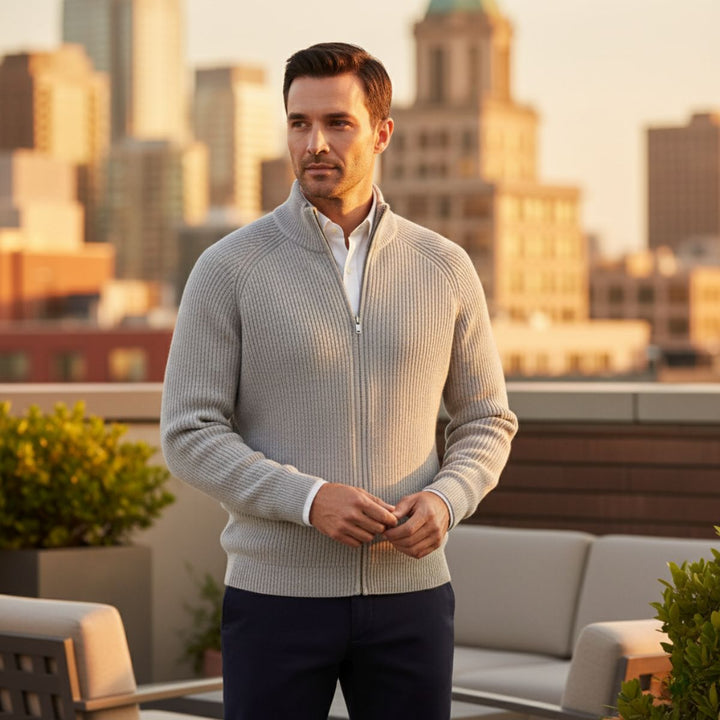 Richmond | Herre Elegant merino uld Zip Up cardigan