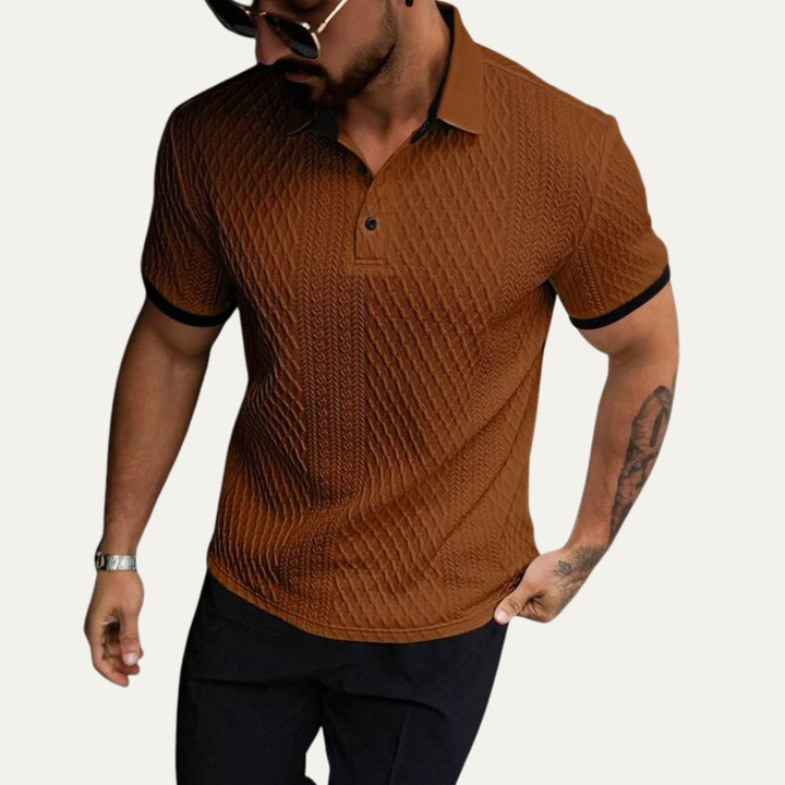 Crestview Ridge herre sommer tekstureret poloshirt med Contrast krave