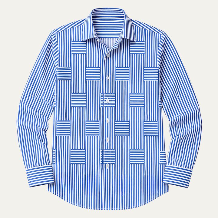 Freja Andersen | Herre afslappet stribet Wrinkle Resistant skjorte