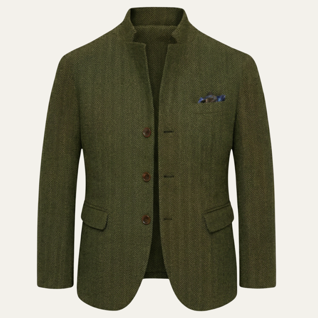 Freja Andersen | Herre uld enkeltknappet tweed blazerjakke