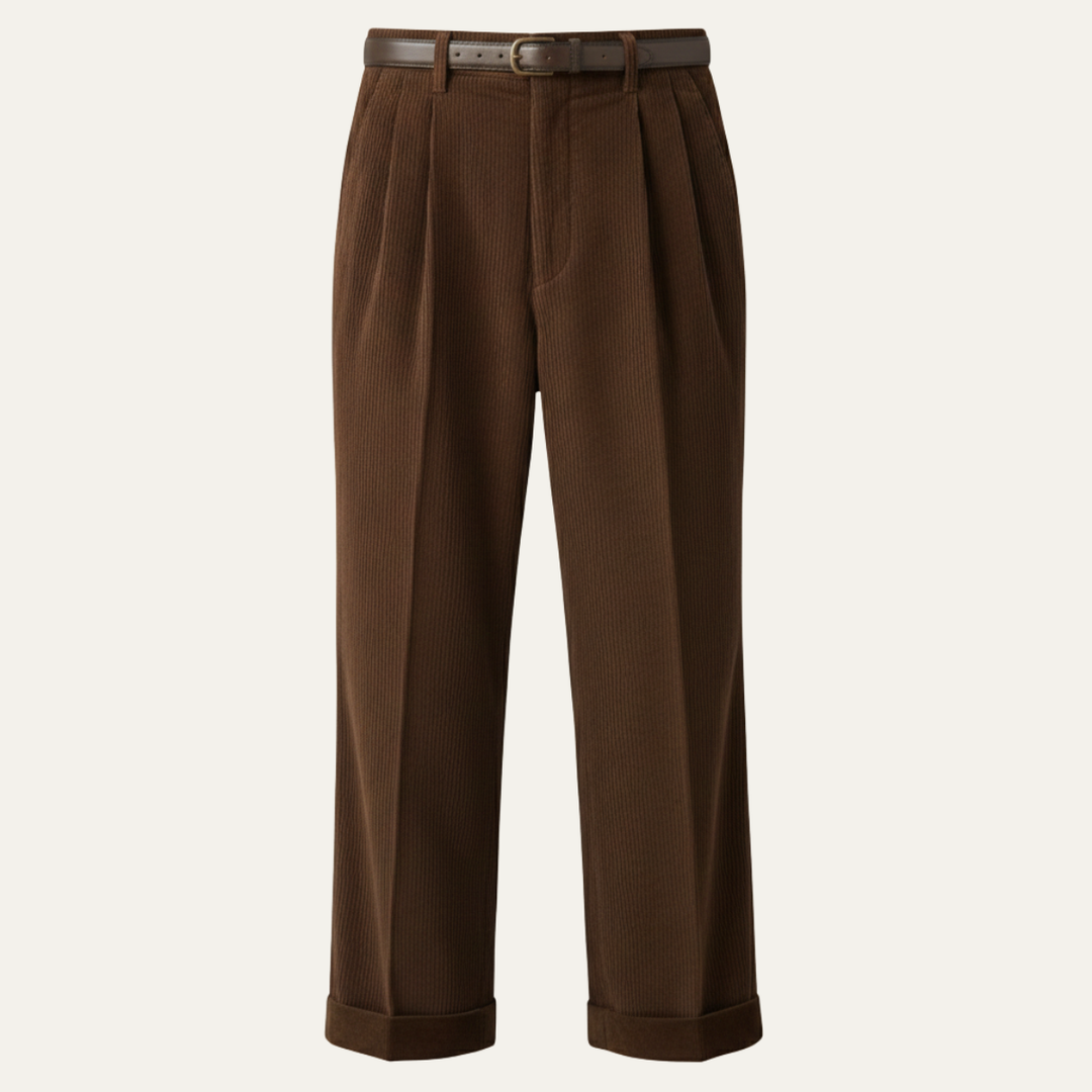 Timberwood | Herre høj talje plisserede Straight Leg Formal bukser