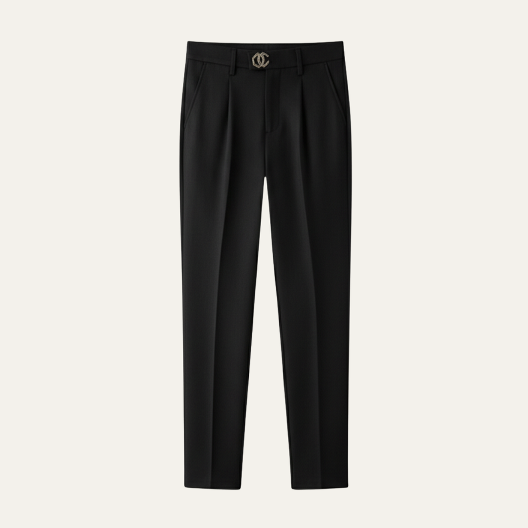 Freja Andersen | Herre slim fit plisserede hør pæne bukser