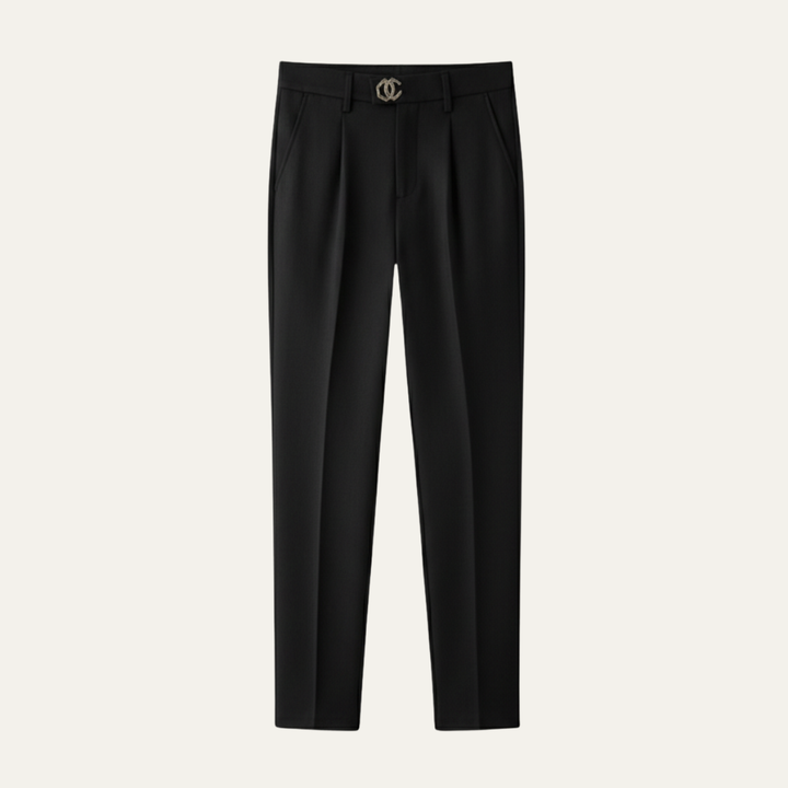 Freja Andersen | Herre slim fit plisserede hør pæne bukser