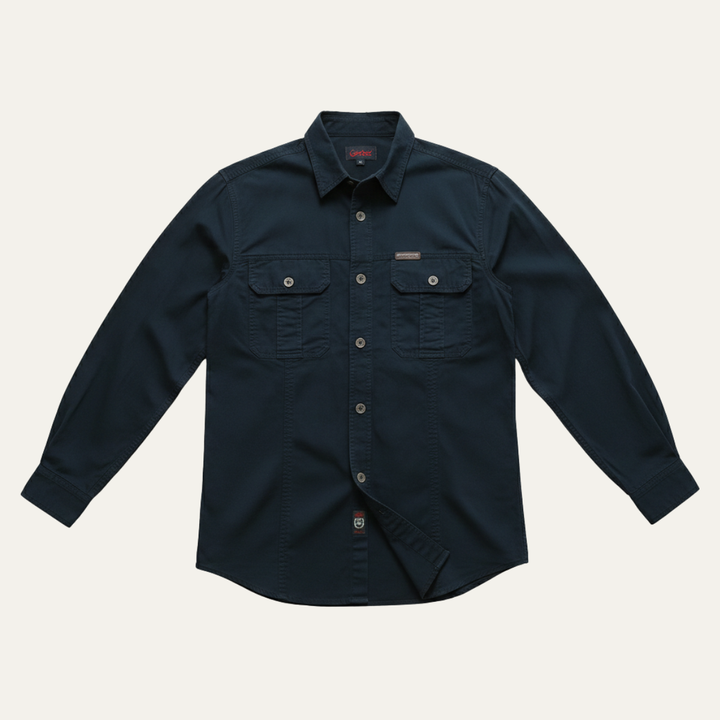 Cedarfield | Herre ensfarvet Multi Pocket blød Cargo skjorte
